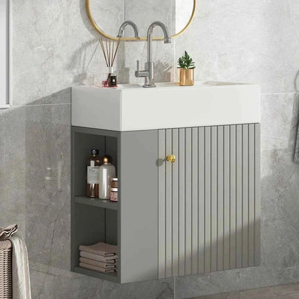 Bathroom Furniture Washbasin with Sink Cabinet 55 Cm, Sink Cabinet, Hanging Sink Cabinet White, Small Guest Bathroom Furniture