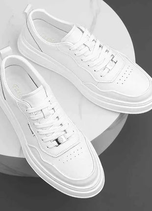 Scarpe casual da uomo in vera pelle, sneakers alla moda con lacci, comode scarpe da passeggio, calzature da skateboard maschili, tenis masculino
