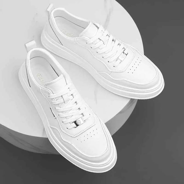 Scarpe casual da uomo in vera pelle, sneakers alla moda con lacci, comode scarpe da passeggio, calzature da skateboard maschili, tenis masculino