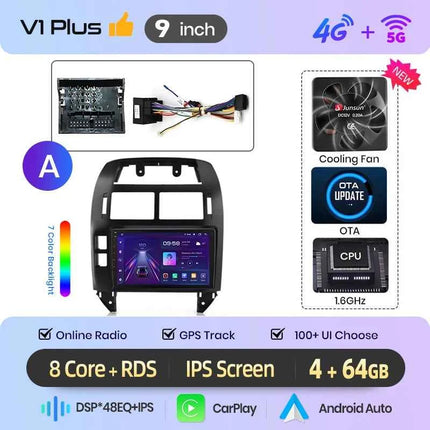 Junsun AI Voice Wireless CarPlay Android Auto Radio for Volkswagen Polo Mk4 IV 2001-2009 Car Multimedia GPS BT FM 2din autoradio