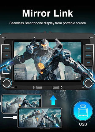 7" 2 Din HD Car Media Video RDS Airplay Car Radio CarPlay Android Auto Stereo Audio For Volkswagen/Seat/Skoda/Passat/Golf/Polo