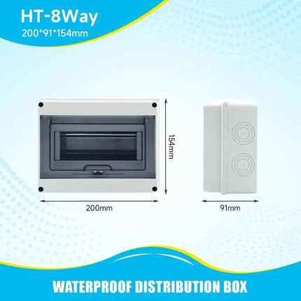 IP65 Waterproof Distribution Box  2/3/5/8/12/15/18/24WAY ABS Plastic Electrical Enclosure HT Series Junction Box