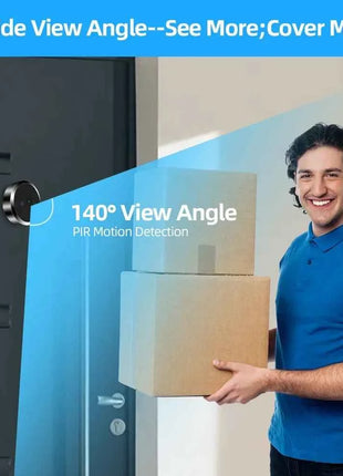 Yuezhe Tuya Telecamera Spioncino Digitale WiFi Mini 3MP con Rilevamento di Movimento a Microonde, Visione Notturna IR e Funzionalità Smart Life