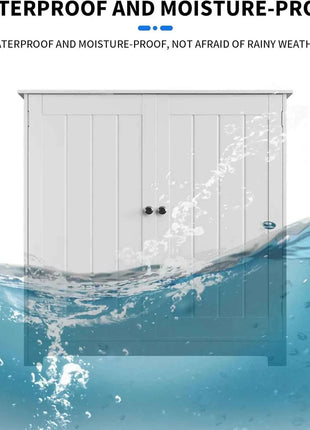 DayPlus Bathroom Under Sink Cabinet Storage Cabinet, Free Standing Wooden Organiser, Floor Basin Cupboard Unit with Double Doors