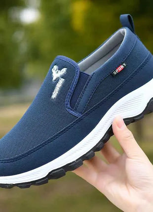 Men Running Hiking Sneakers Breathable Orthopedic Travel Plimsolls Slip On Comfortable for Outdoor Activity Hiking Walking
