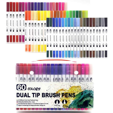 Set Pennarelli Manga Dual Tip 12/24/36/120 Colori Acquerello Fineliner per Calligrafia e Arte