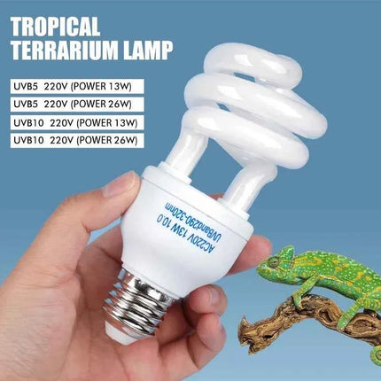 13W/26W UVB Pet Reptile Heating Lamps 5.0 10.0 Heat Lamp Energy Saving Light Turtle Lizard Snake Reptile UVB Heating Lights