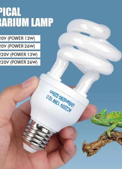 13W/26W UVB Pet Reptile Heating Lamps 5.0 10.0 Heat Lamp Energy Saving Light Turtle Lizard Snake Reptile UVB Heating Lights