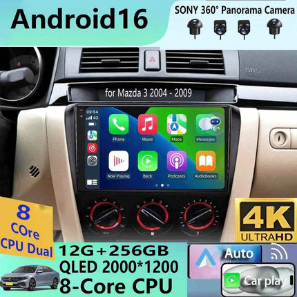 Android 16  video Player Car Radio For Mazda 3 2004 - 2009 2din with BOSE Multimedia Carplay Stereo GPS Head Unit WIFI+4G