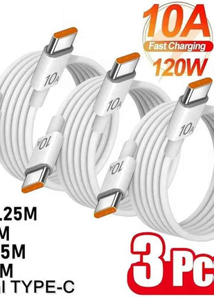 1/3 pezzi 10A cavo 120W ricarica super veloce da tipo C a tipo C cavo trasferimento dati ad alta velocità per iPhone Samsung Xiaomi cavo di ricarica