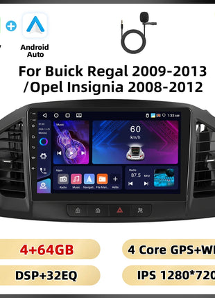 Podofo 8 + 128G 9 ''Car Radio For Buick Regal 2009-2013/Opel Insignia 2008-2012 Multimedia Player Carplay Android Car WIFI 4G GPS