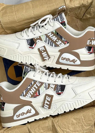 Casual Fashion Leather Sneakers New Men's Skateboard Shoes Outdoor Sports Running Hiking Tennis Platform Luxury Footwear