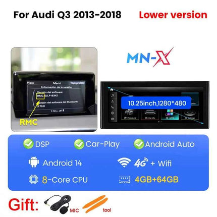 8-Croe Car Wireless Carplay Android Auto For Audi Q3 2012-2018 Multimedia Video Player GPS smart car machine system