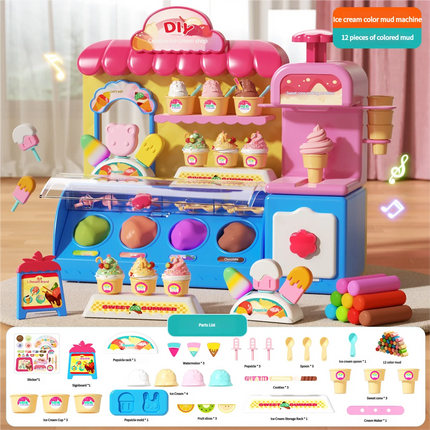 Macchina per Gelato con Musica e Luci – Giocattolo Plastilina Educativo per Bambini, Regalo Compleanno
