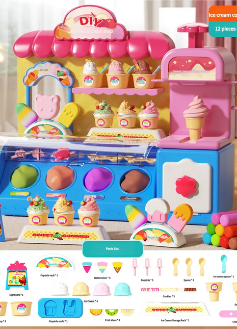 Ice Cream Machine with Music and Lights – Educational Play-Doh Toy for Kids, Birthday Gift