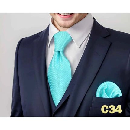 Set Cravatta e Fazzoletto Uomo Colorato 160cm - Accessori Matrimonio
