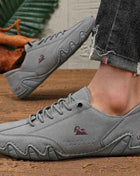 Classic Loafers Trendy Durable Artificial Leather Waterproof Anti Slip Casual Shoes for Outdoor Walking Men’s Motorcycle Boots