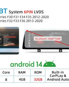 Wireless Carplay Android 14 For BMW F20 F30 F21 F22 F31 F32 F33 F34 F36 NBT EVO Multimedia Player Auto Radio Screen GPS