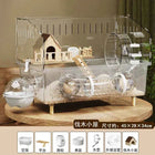 Large Acrylic Clear Hamster Villa Cage for Syrian Gold Teddy Bear Luxury Habitat Stackable DIY Habitat Terrarium