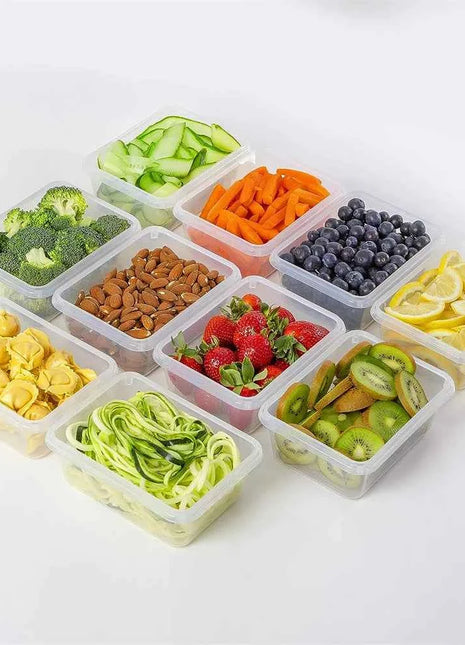 Kitchen Food Contianers Set, Microwave Dishwasher Safe BPA FREE 10pcs 840ML Containers Set With 10stickers and Marker