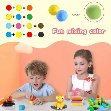 Set fai da te in argilla ultraleggera per bambini 36 colori Argilla da modellare super morbida ad asciugatura all'aria per giocattoli fai da te Forniture artistiche divertenti per bambini della scuola materna