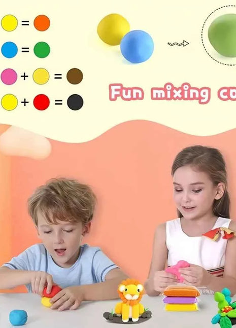 Set fai da te in argilla ultraleggera per bambini 36 colori Argilla da modellare super morbida ad asciugatura all'aria per giocattoli fai da te Forniture artistiche divertenti per bambini della scuola materna