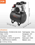 SucceBuy Air Compressor 750W/1450W/3000W Oil Free Air Compressor Quiet Portable Compressor Pump for Auto Repair Tire Inflation