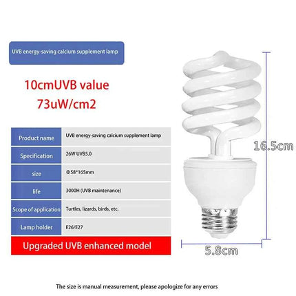 1 Piece 13/26W UV Rays Energy Saving Terrarium Basking Light 5.0 10.0 UVB Reptile Lamp Turtle Lizard Snake Reptiles Heating Lamp