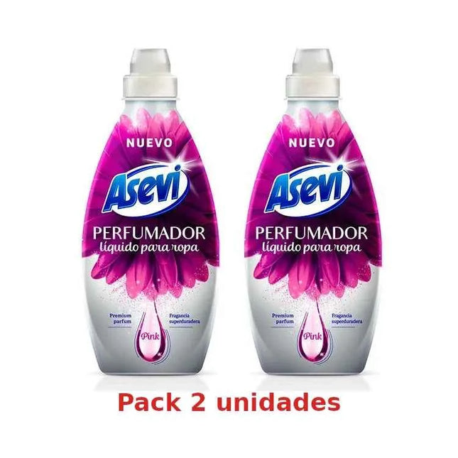 Asevi pink liquid clothes perfumer 720 ml, pack of 2 units – intense and long-lasting fragrance, protects fibers and color, ideal for sensitive skin【roua】