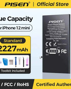 PISEN Phone Battery For iPhone 11 12 13 14 15 Mini Pro Max Plus SE2 SE3 Matches Original Capacity 0 Cycles Battery Replacement