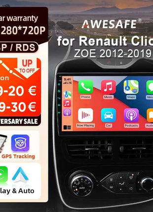 AWESAFE 10" Android Radio For Renault Clio 4 2012-2019 Wireless CarPlay GPS Navigation 4G CAN-BUS Plug and Play Autoradio DSP BT