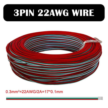 1m/5m/10m 2PIN 3PIN 5PIN 6PIN LED Wire Cable 22AWG Electric Wires Extension For WS2812B WS2811 5050 RGB RGBW LED Strip Light