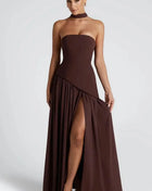 Women's Sleeveless Off Shoulder Long Dresses Elegant Pleated Tie Up Long Dresses New Summer Birthday Party Dresses