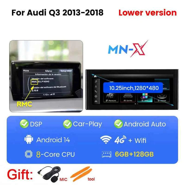 8-Croe Car Wireless Carplay Android Auto For Audi Q3 2012-2018 Multimedia Video Player GPS smart car machine system