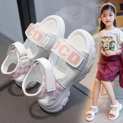 Sandali per bambini Ragazze Estate 2025 nuova moda scarpe da spiaggia per ragazze con suola morbida CuHK sandali sportivi antiscivolo per bambini