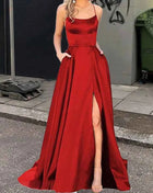 Nuovo per le donne Abito elegante Moda estiva Festa notturna Formale Abito da sera lungo con spalline Abiti da sposa eleganti
