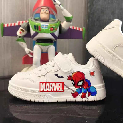 Scarpe Sportive Casual per Bambini, Sneakers Antiscivolo con Stampa Cartoon alla Moda, Scarpe da Esterno in Pelle PU per Studenti