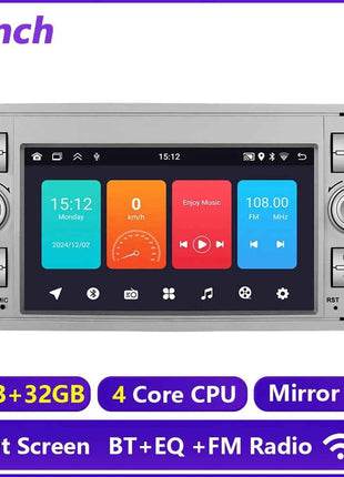 Hikity 2Din 7 "Car Radio for Transit Fiesta Focus Galaxy Mondeo Fusion Kuga C/S-Max Car Player Carplay/Auto GPS WIFI Touch display
