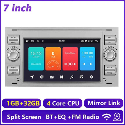Hikity 2Din 7 "Car Radio for Transit Fiesta Focus Galaxy Mondeo Fusion Kuga C/S-Max Car Player Carplay/Auto GPS WIFI Touch display