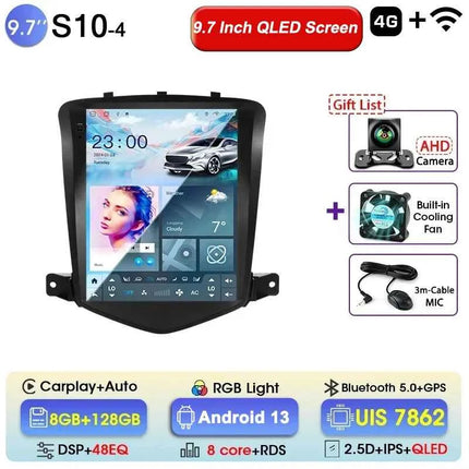 Srnubi 9.7" Car Radio Android For Chevrolet Cruze J300 2008-2012 2Din Multimedia Player Video Navigation 4G Carplay Head Unit