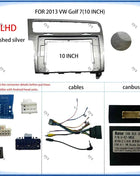Cornice per autoradio per VW Golf 7 MK7 2013, pannello stereo da 10 pollici, cablaggio e decoder Canbus