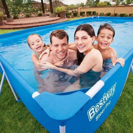 56424 Bestway 400*211*81 cm/157"x83"x32" Acciaio Pro Splash Frame Piscina/Grande Rettangolo Mobile Famiglia Splash Frame Piscina 35Kg