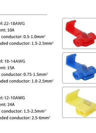 Connettori per cavi metallici Terminali elettrici a giunzione rapida Crimpare non distruttivo senza rottura della linea AWG 22-18