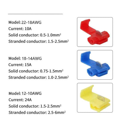Connettori per cavi metallici Terminali elettrici a giunzione rapida Crimpare non distruttivo senza rottura della linea AWG 22-18
