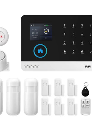 PGST set allarme sicurezza antifurto WiFi 4G Works with Tuya Smart Life impianto senza fili intelligente per abitazione negozio ufficio sensori movimento configurazione facile utilizzo immediato