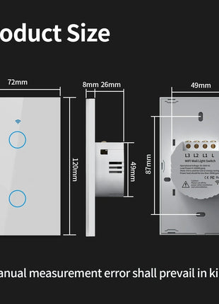 TNCE Tuya US Switch wifi zigbee, 1/2/3/4 gang, pulsante a parete con controllo della luce LED senza neutro/filo, voce intelligente con Alexa Google Home