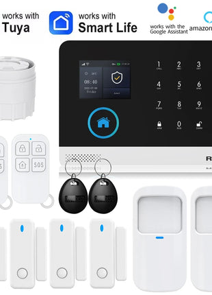 Telecamera di monitoraggio PIR Sistema di allarme di sicurezza WiFi GSM Alexa Tuya Smart Life Thief Invasion Sistema di sicurezza di allarme domotico