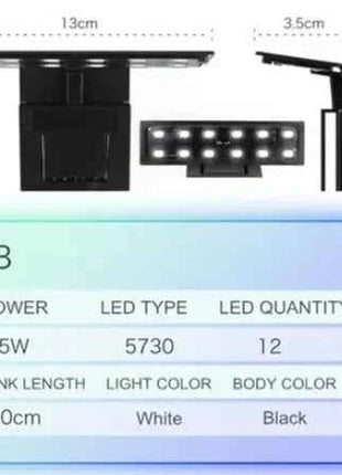 LED Aquarium Light Lighting plants Grow Light 5W/10W Aquatic Plant Lighting Waterproof Clip-on Lamp For Fish Tank