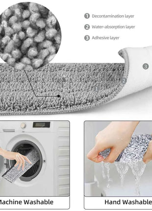 Hand Free Flat Floor Mop And Bucket Set For Professional Home Floor Cleaning System With Washable Microfiber Pads For Hardwood