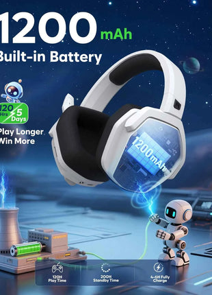 NUBWO G06 Wireless Headsets Gamer with Charging Station for Headset and PS5 Controller Gaming Headphones Long Battery Life